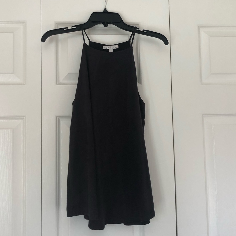 Suede Black Tank Top
